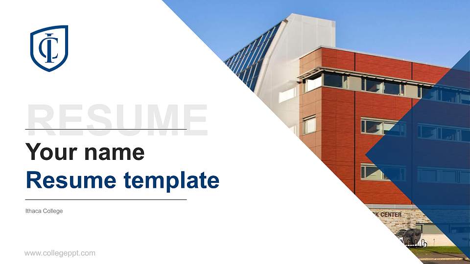 Ithaca College Resume PPT Template16:9 ratio PPT effect preview image