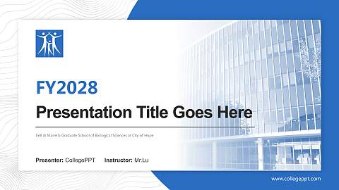 Irell & Manella Graduate School of Biological Sciences at City of Hope Academic Presentation/Research Findings Report PPT Template
