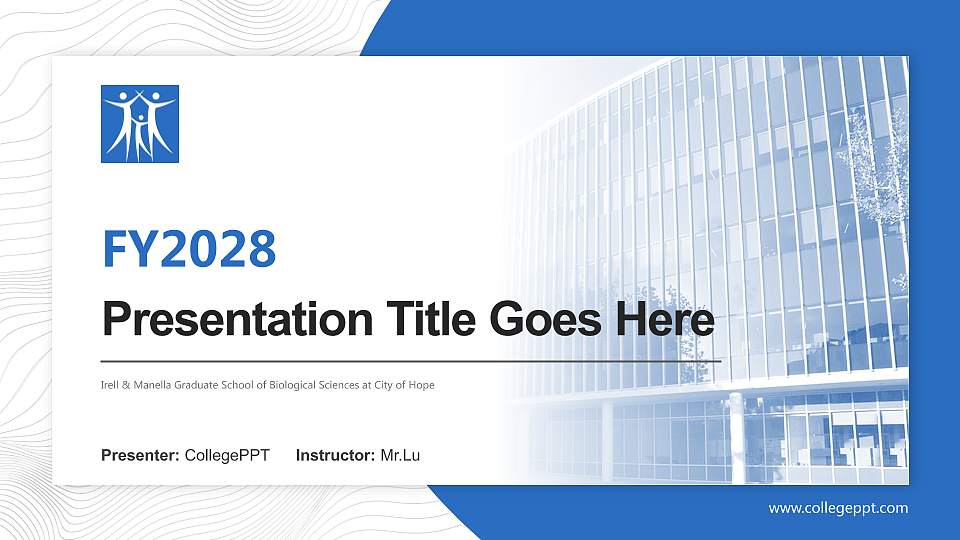 Irell & Manella Graduate School of Biological Sciences at City of Hope Academic Presentation/Research Findings Report PPT Template16:9 ratio PPT effect preview image
