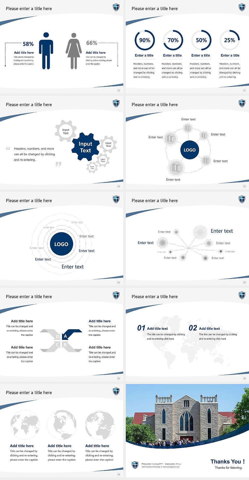 John Brown University Course/Courseware Creation PPT Template4:3 ratio PPT effect preview image4