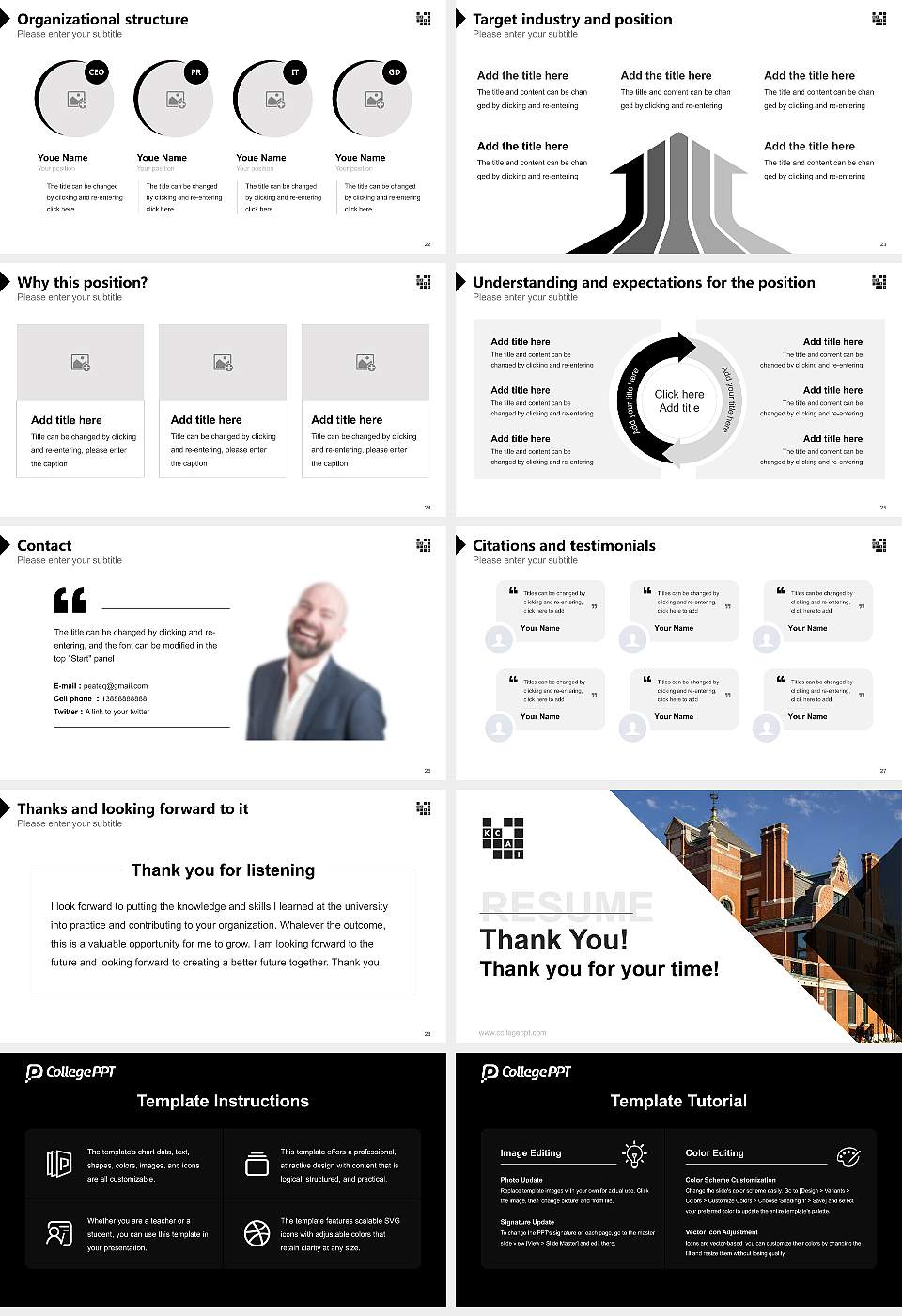 Kansas City Art Institute Resume PPT Template16:9 ratio PPT effect preview image4