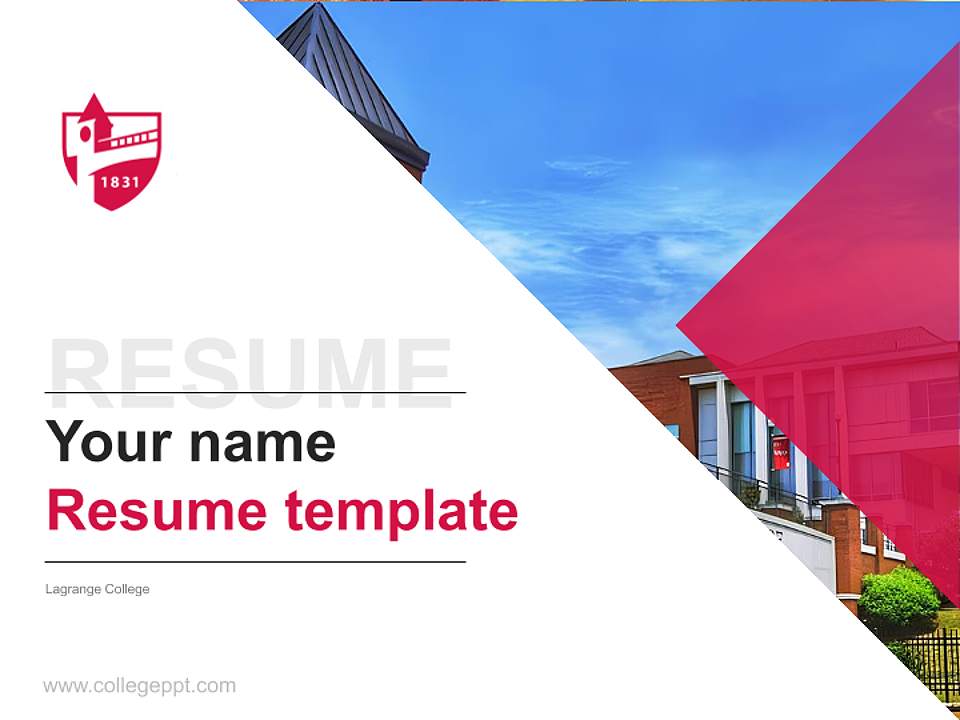 Lagrange College Resume PPT Template4:3 ratio PPT effect preview image5