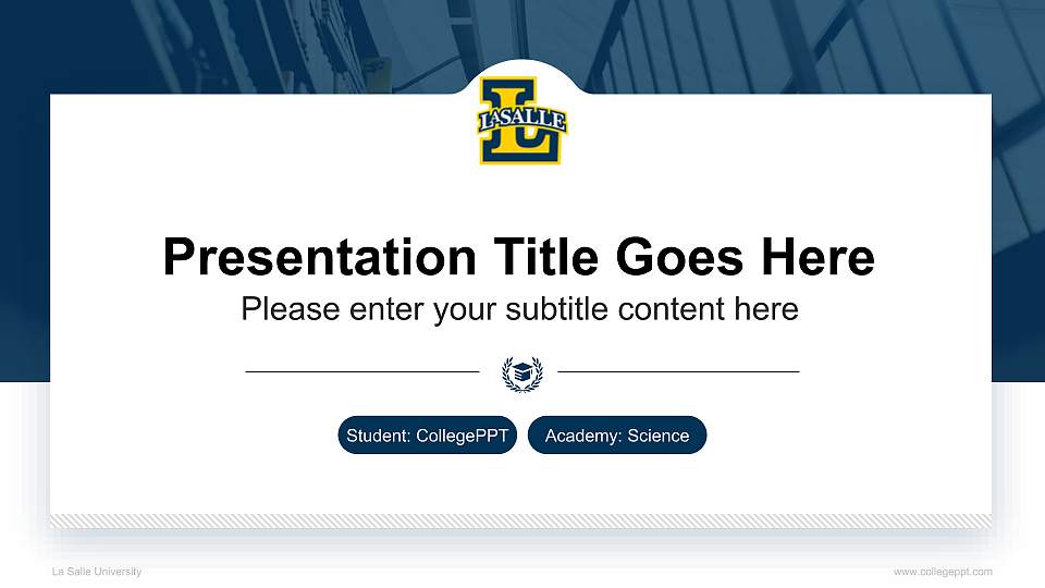 La Salle University National Scholarship Defense PPT Template16:9 ratio PPT effect preview image