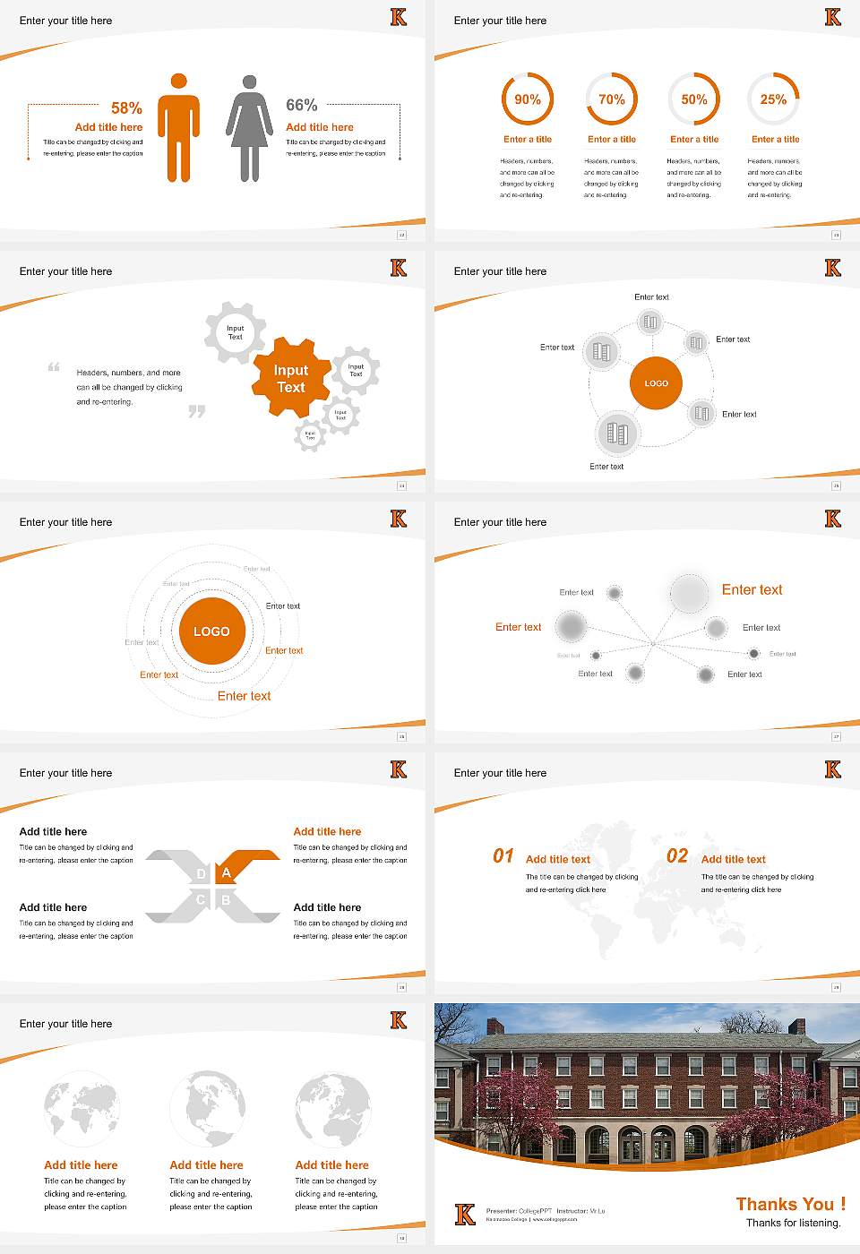 Kalamazoo College Course/Courseware Creation PPT Template16:9 ratio PPT effect preview image4