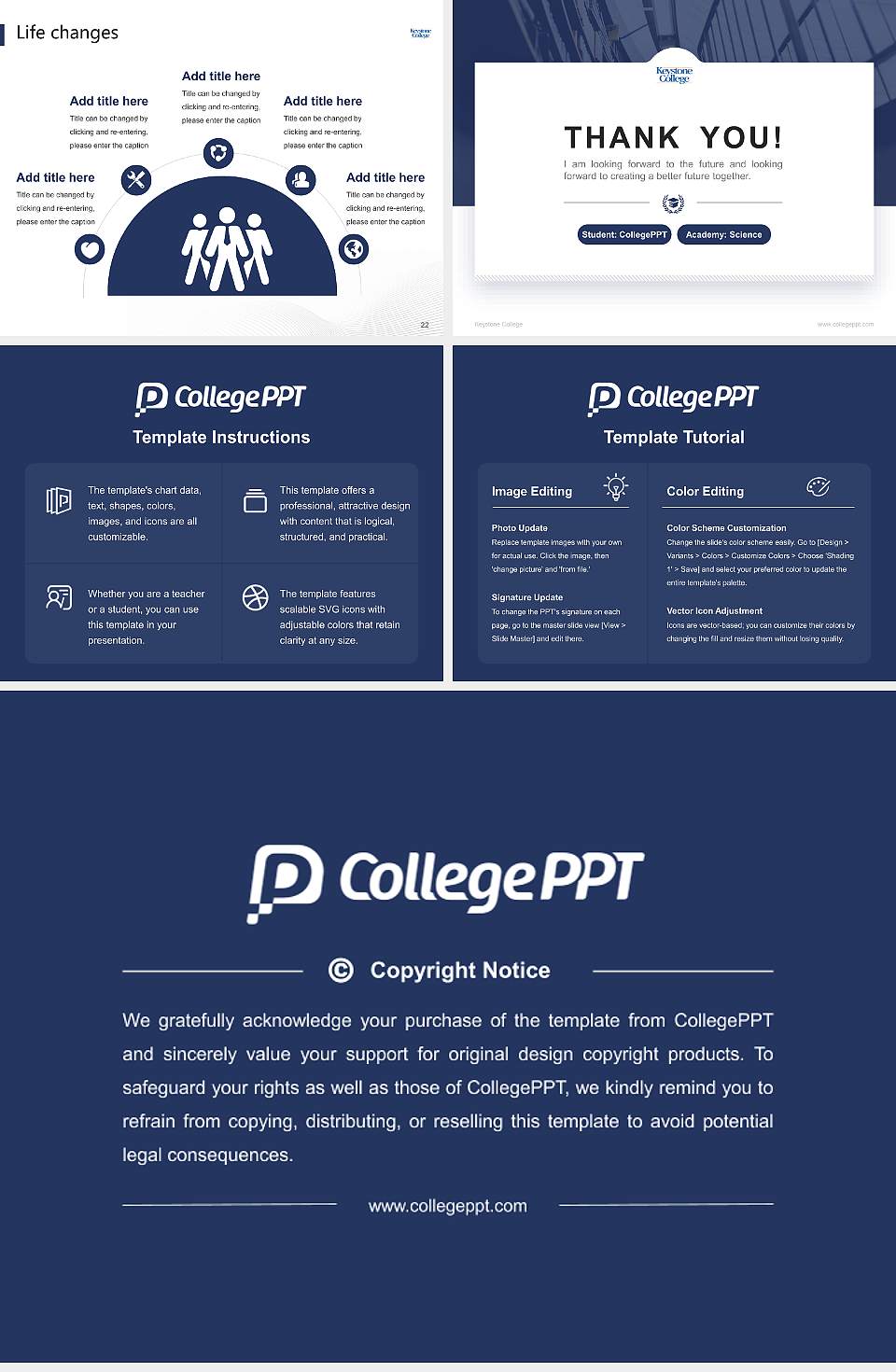 Keystone College National Scholarship Defense PPT Template4:3 ratio PPT effect preview image4