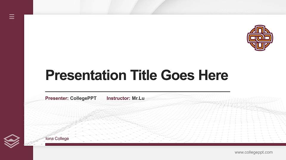 Iona College Thesis Proposal/Graduation Defense PPT Template16:9 ratio PPT effect preview image
