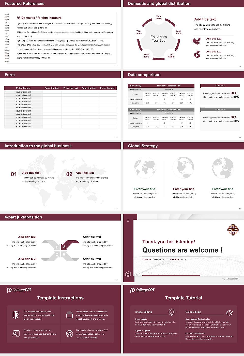 Iona College Thesis Proposal/Graduation Defense PPT Template16:9 ratio PPT effect preview image4