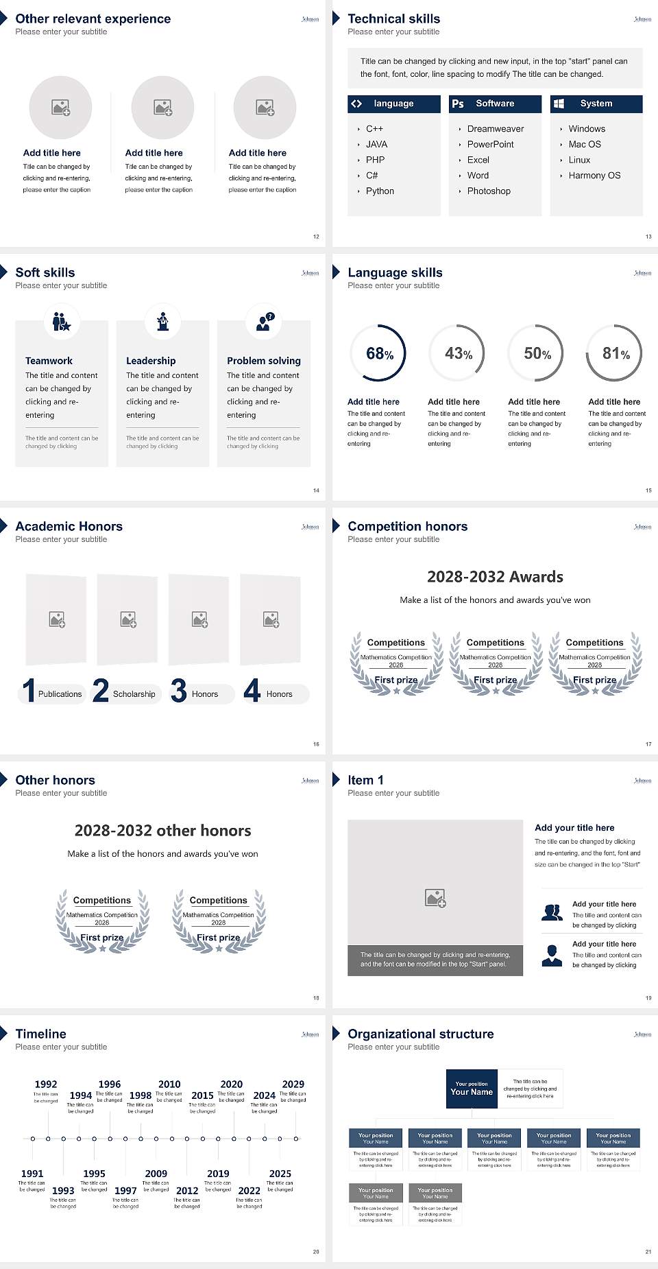Johnson University Florida Resume PPT Template4:3 ratio PPT effect preview image3