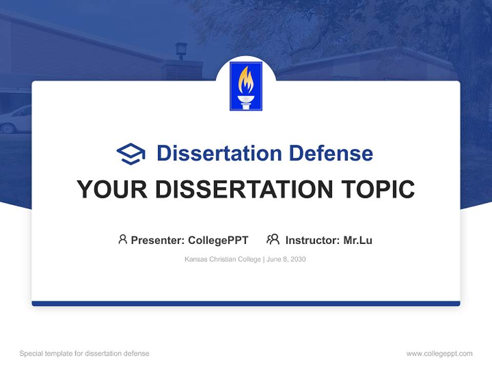 Kansas Christian College Graduation Thesis Defense PPT Template4:3 ratio PPT effect preview image7