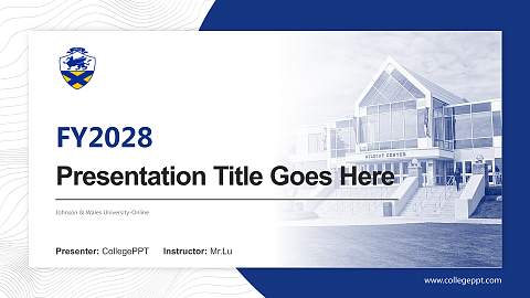 Johnson & Wales University-Online Academic Presentation/Research Findings Report PPT Template