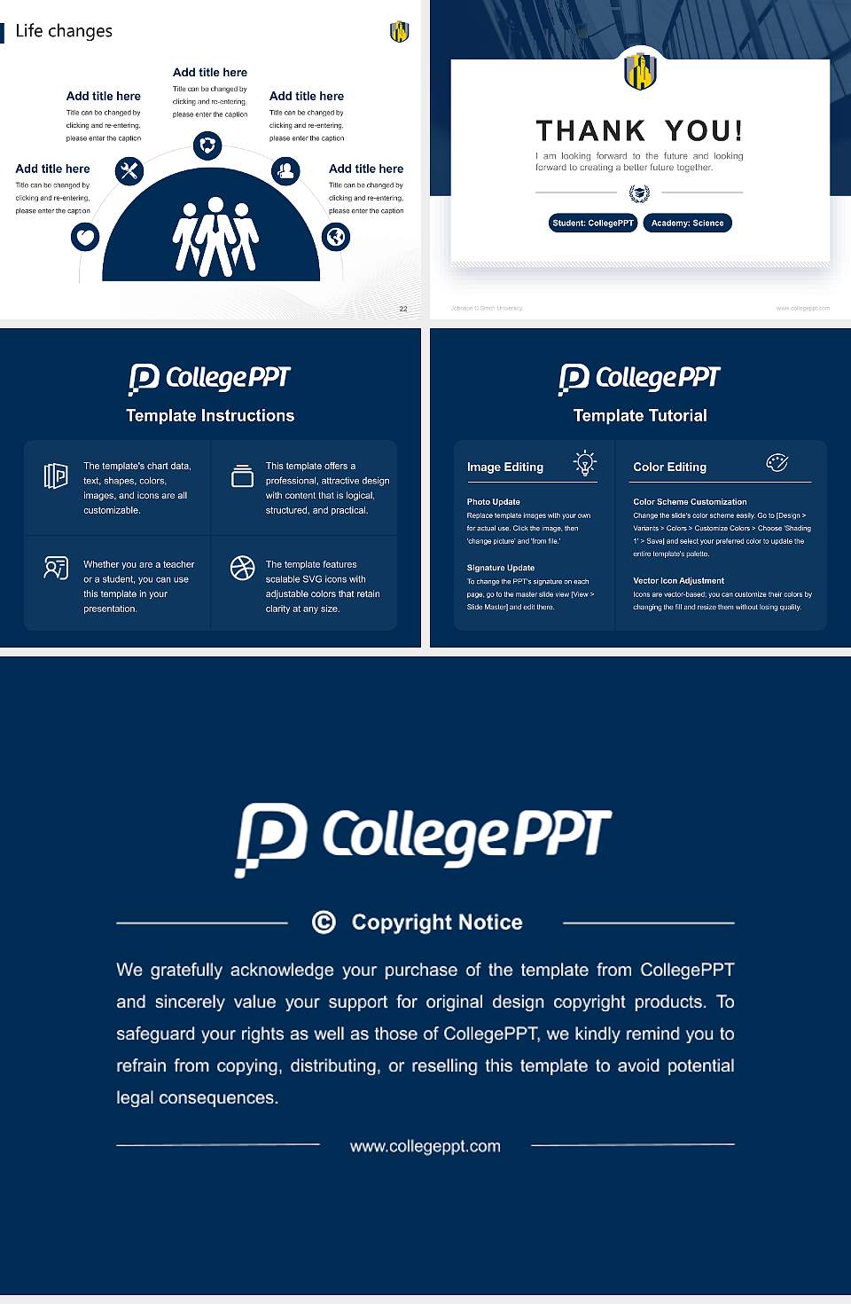 Johnson C Smith University National Scholarship Defense PPT Template4:3 ratio PPT effect preview image4