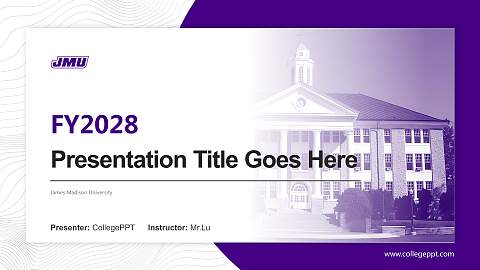 James Madison University Academic Presentation/Research Findings Report PPT Template