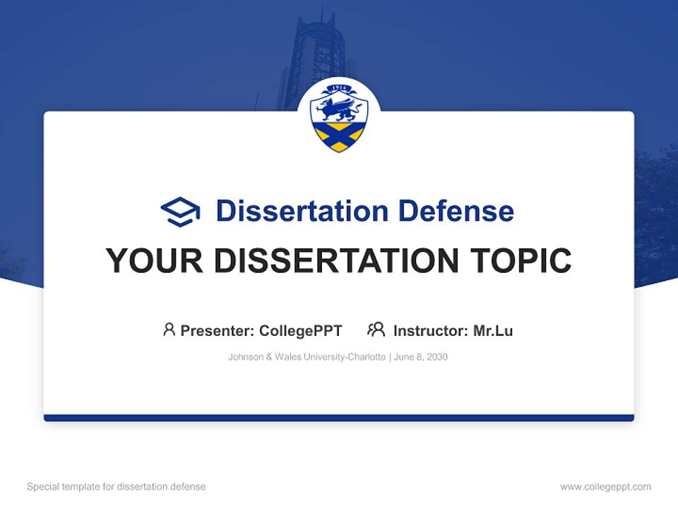 Johnson & Wales University-Charlotte Graduation Thesis Defense PPT Template4:3 ratio PPT effect preview image7