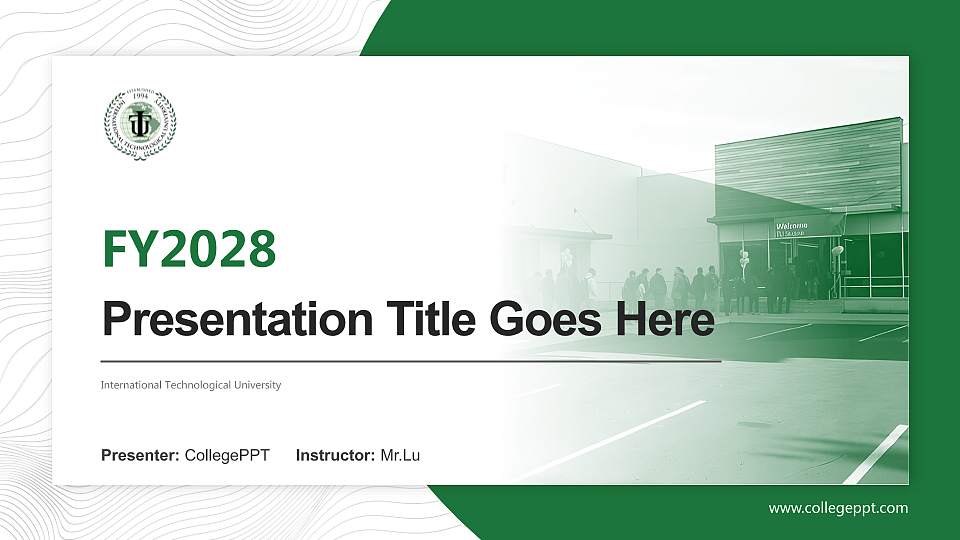 International Technological University Academic Presentation/Research Findings Report PPT Template16:9 ratio PPT effect preview image