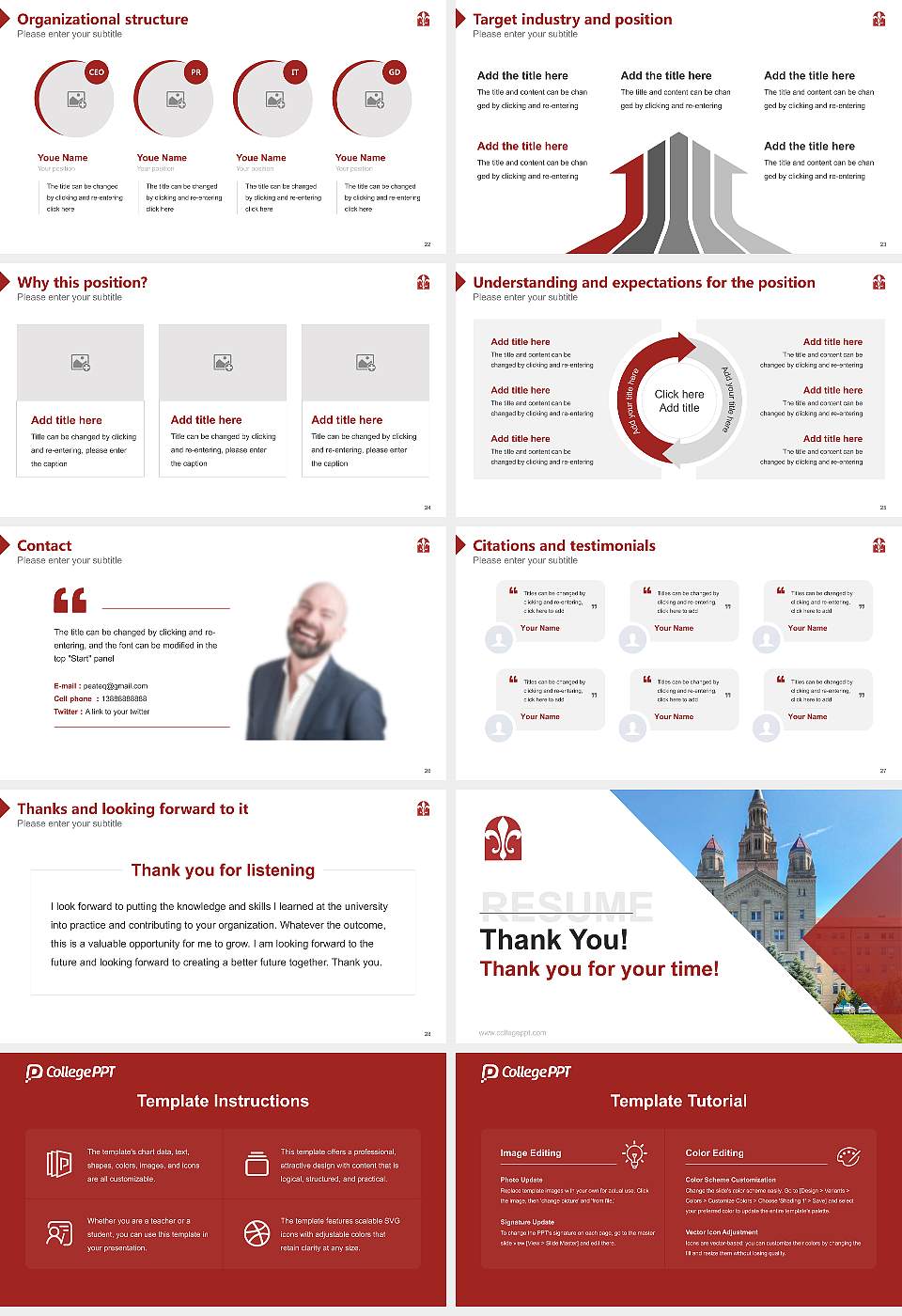 La Roche University Resume PPT Template16:9 ratio PPT effect preview image4