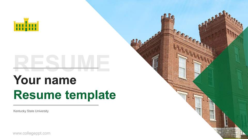 Kentucky State University Resume PPT Template16:9 ratio PPT effect preview image