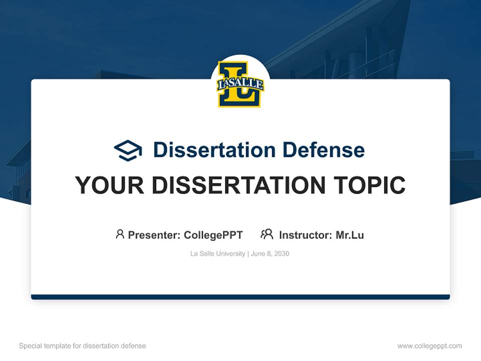 La Salle University Graduation Thesis Defense PPT Template4:3 ratio PPT effect preview image7