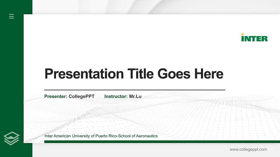 Inter American University of Puerto Rico-School of Aeronautics Thesis Proposal/Graduation Defense PPT Template16:9 ratio PPT effect preview image