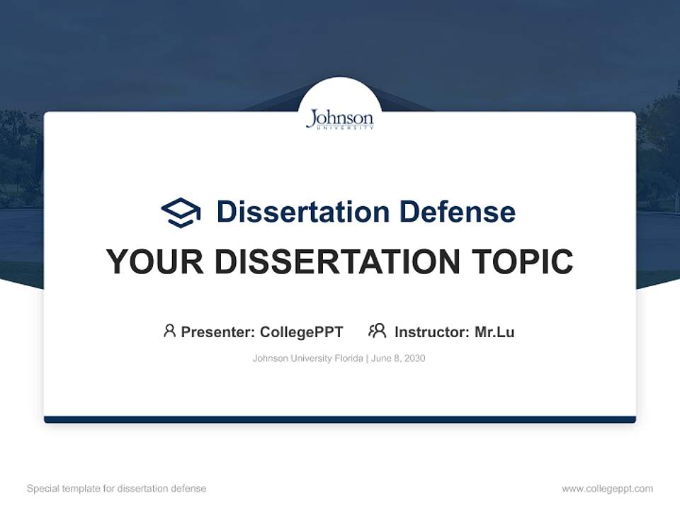 Johnson University Florida Graduation Thesis Defense PPT Template4:3 ratio PPT effect preview image7