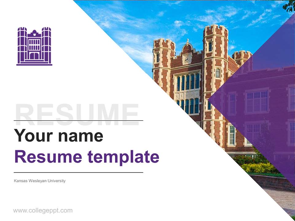 Kansas Wesleyan University Resume PPT Template4:3 ratio PPT effect preview image5