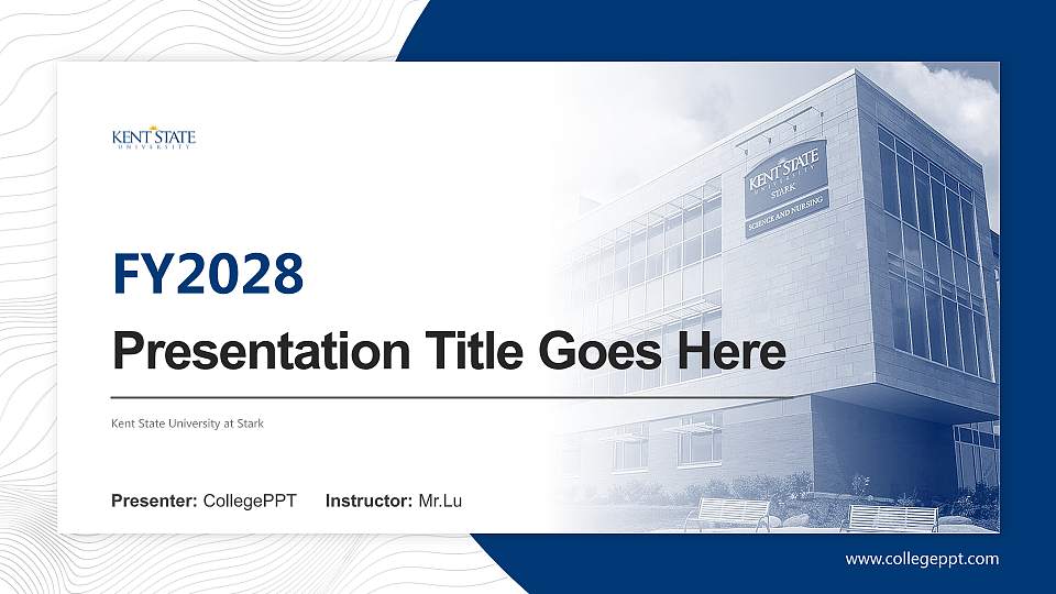 Kent State University at Stark Academic Presentation/Research Findings Report PPT Template16:9 ratio PPT effect preview image