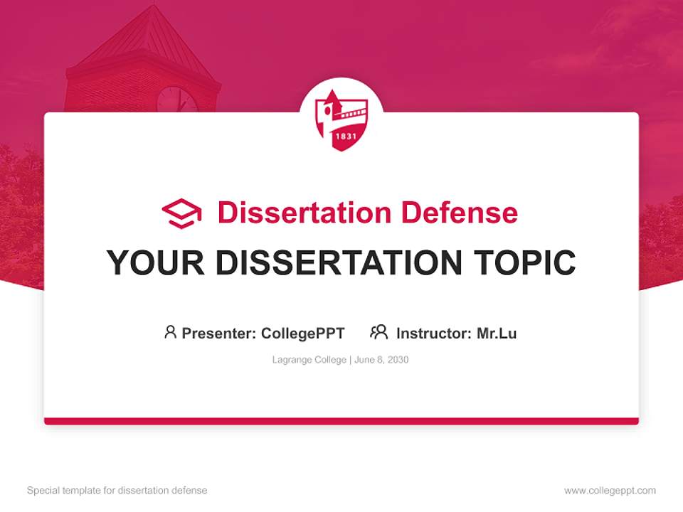 Lagrange College Graduation Thesis Defense PPT Template4:3 ratio PPT effect preview image7