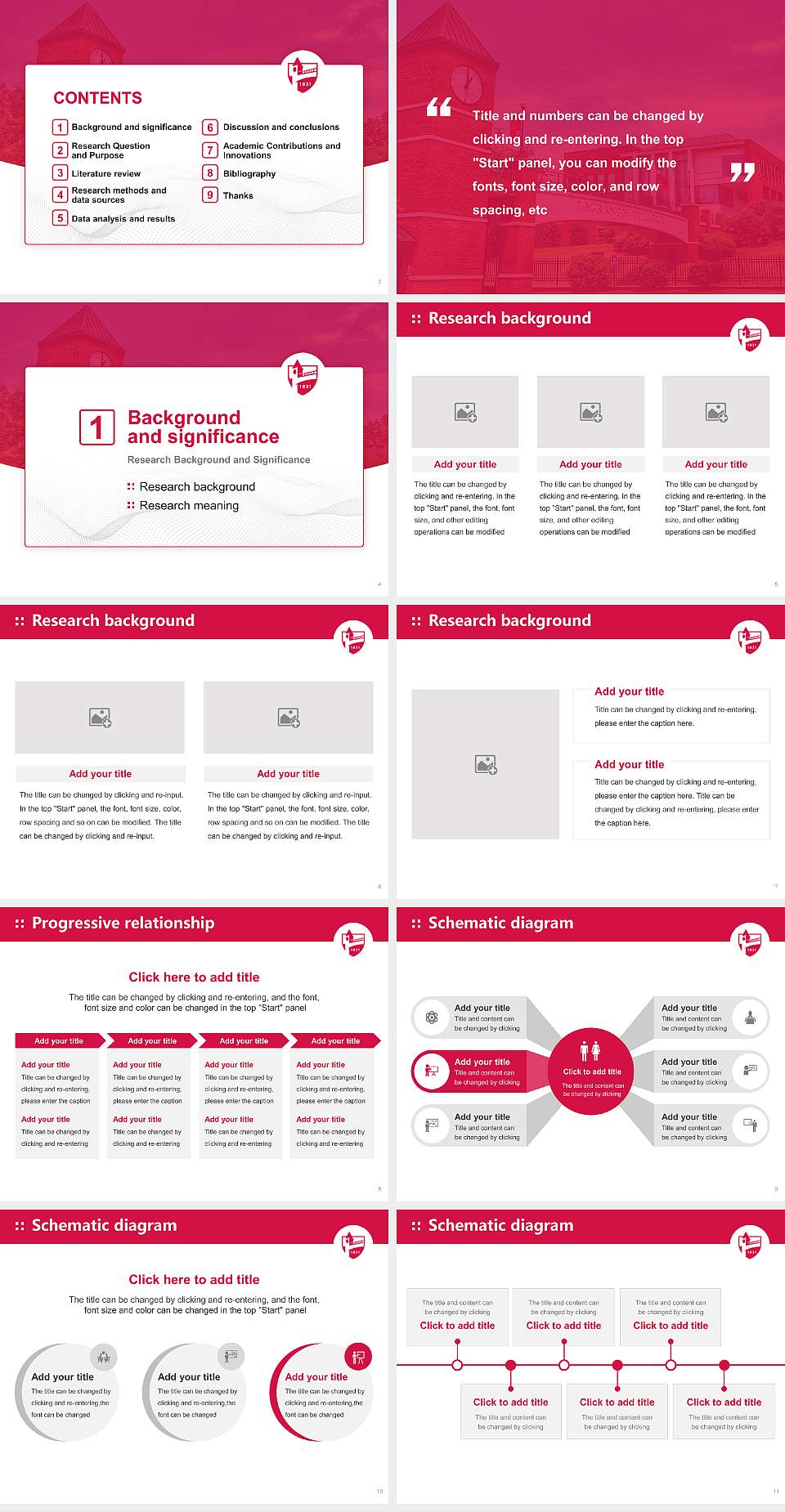 Lagrange College Graduation Thesis Defense PPT Template4:3 ratio PPT effect preview image2