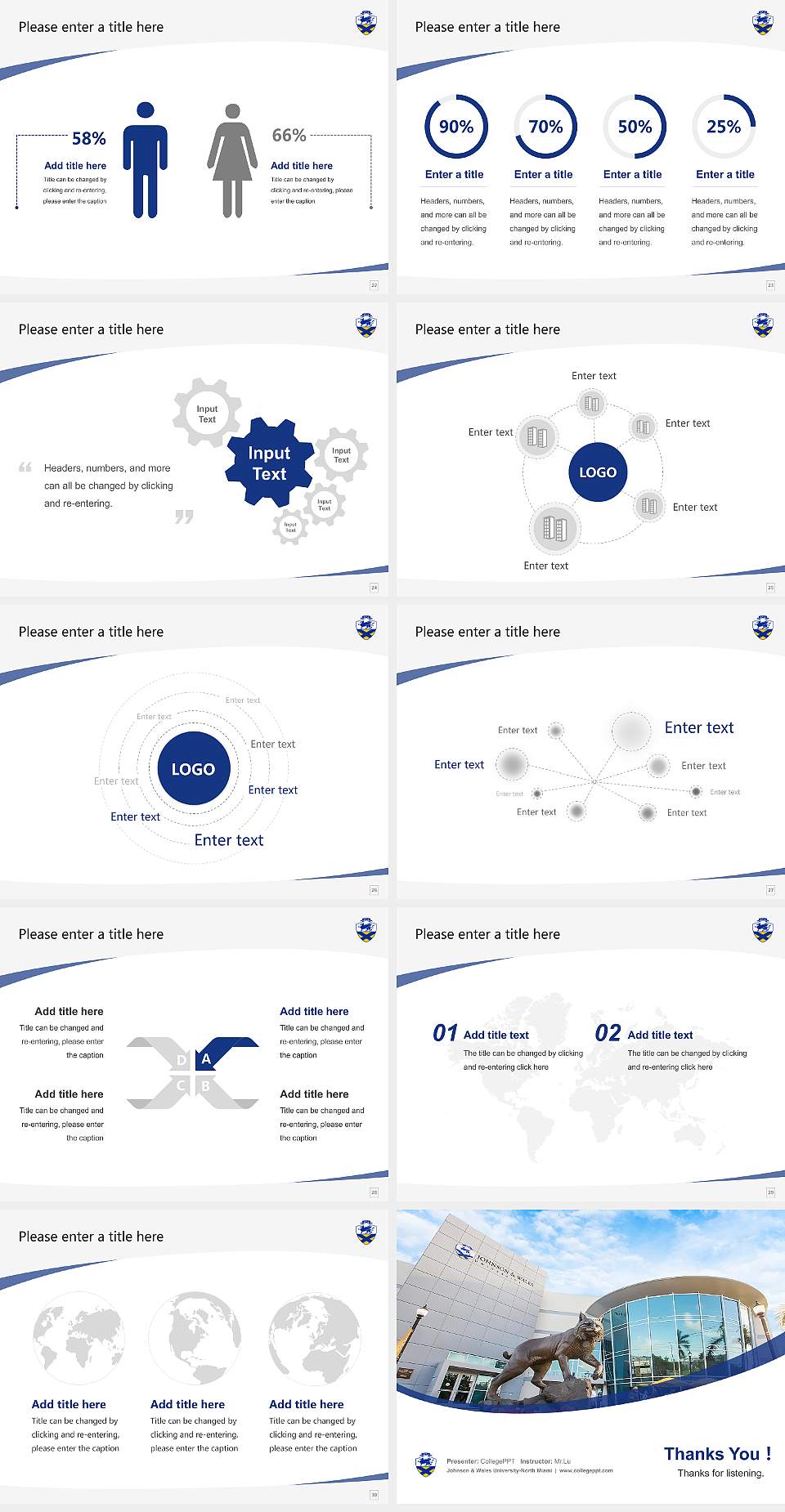 Johnson & Wales University-North Miami Course/Courseware Creation PPT Template4:3 ratio PPT effect preview image4