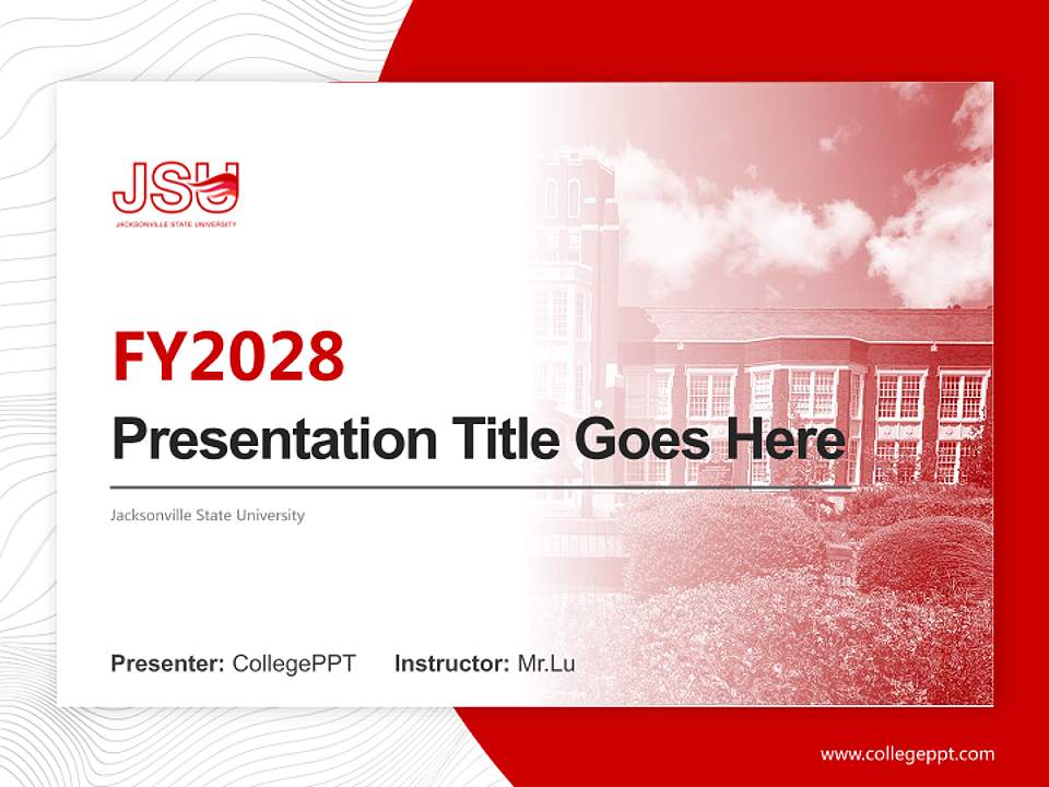 Jacksonville State University Academic Presentation/Research Findings Report PPT Template4:3 ratio PPT effect preview image5
