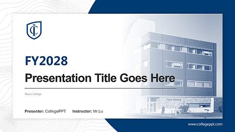 Ithaca College Academic Presentation/Research Findings Report PPT Template