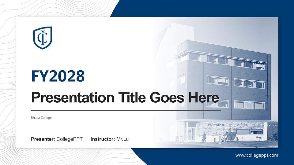 Ithaca College Academic Presentation/Research Findings Report PPT Template16:9 ratio PPT effect preview image