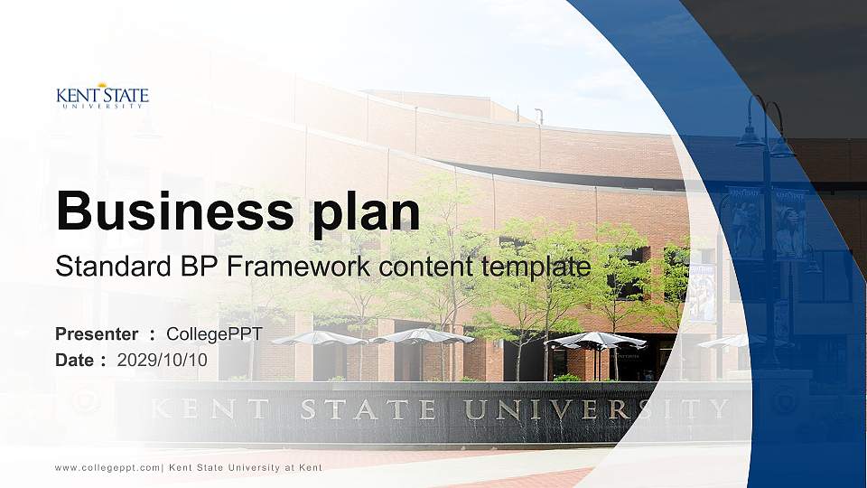 Kent State University at Kent Competition/Entrepreneurship Contest PPT Template16:9 ratio PPT effect preview image