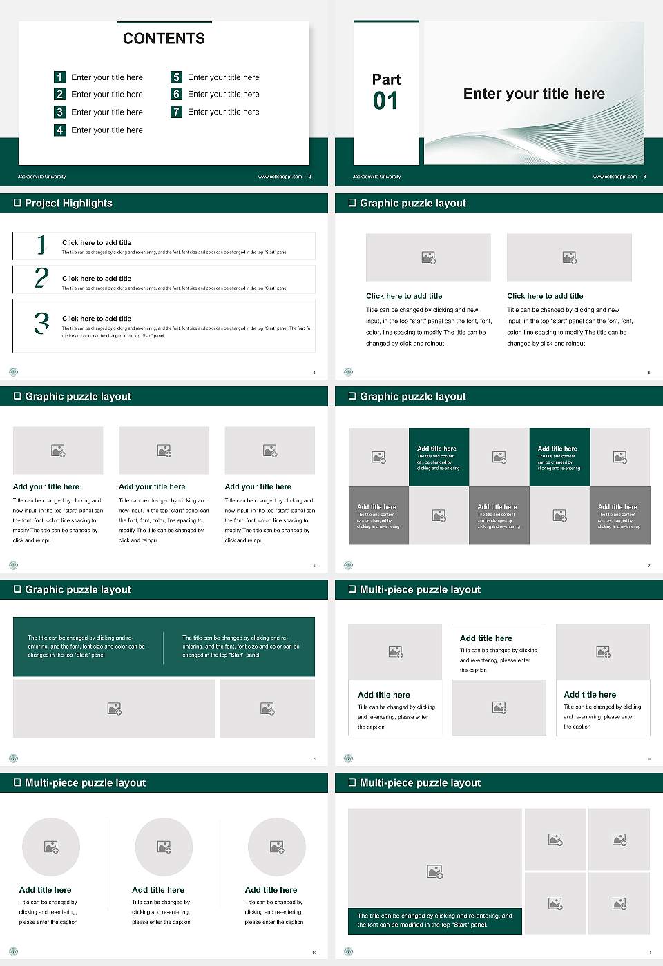 Jacksonville University General Purpose PPT Template16:9 ratio PPT effect preview image2
