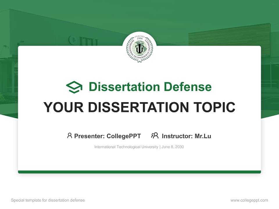 International Technological University Graduation Thesis Defense PPT Template4:3 ratio PPT effect preview image7