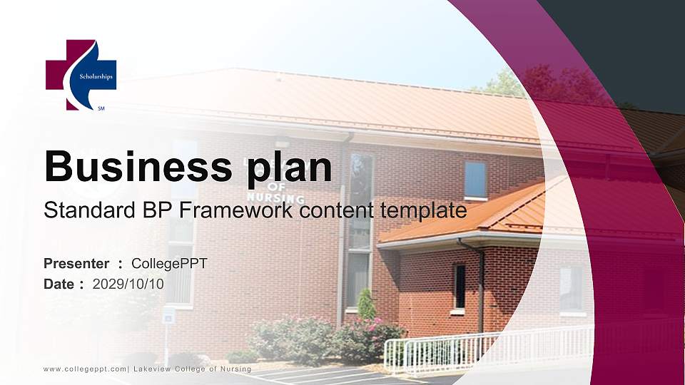 Lakeview College of Nursing Competition/Entrepreneurship Contest PPT Template16:9 ratio PPT effect preview image