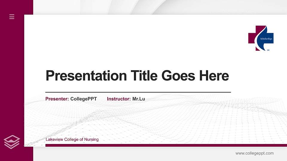 Lakeview College of Nursing Thesis Proposal/Graduation Defense PPT Template16:9 ratio PPT effect preview image