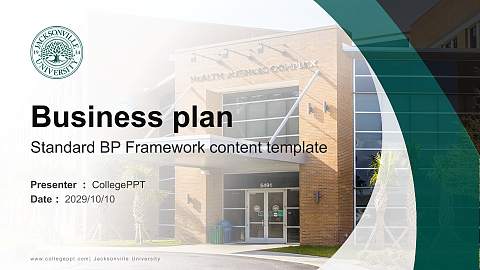 Jacksonville University Competition/Entrepreneurship Contest PPT Template