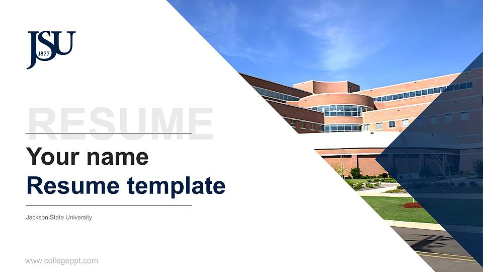 Jackson State University Resume PPT Template16:9 ratio PPT effect preview image