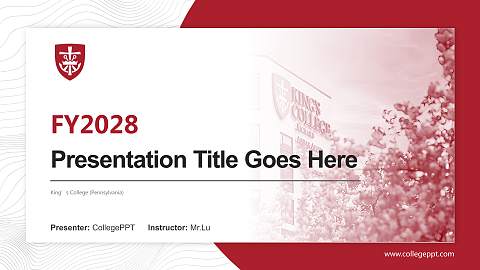 King’s College (Pennsylvania) Academic Presentation/Research Findings Report PPT Template