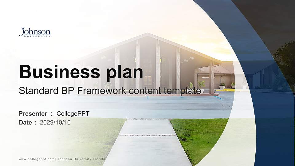 Johnson University Florida Competition/Entrepreneurship Contest PPT Template16:9 ratio PPT effect preview image
