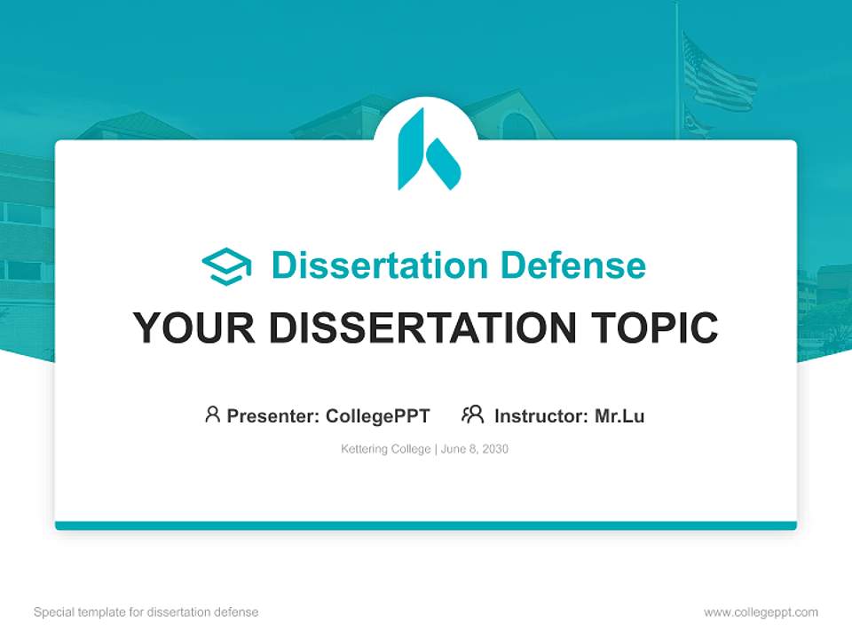 Kettering College Graduation Thesis Defense PPT Template4:3 ratio PPT effect preview image7