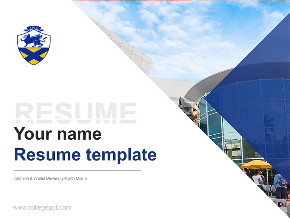 Johnson & Wales University-North Miami Resume PPT Template4:3 ratio PPT effect preview image5