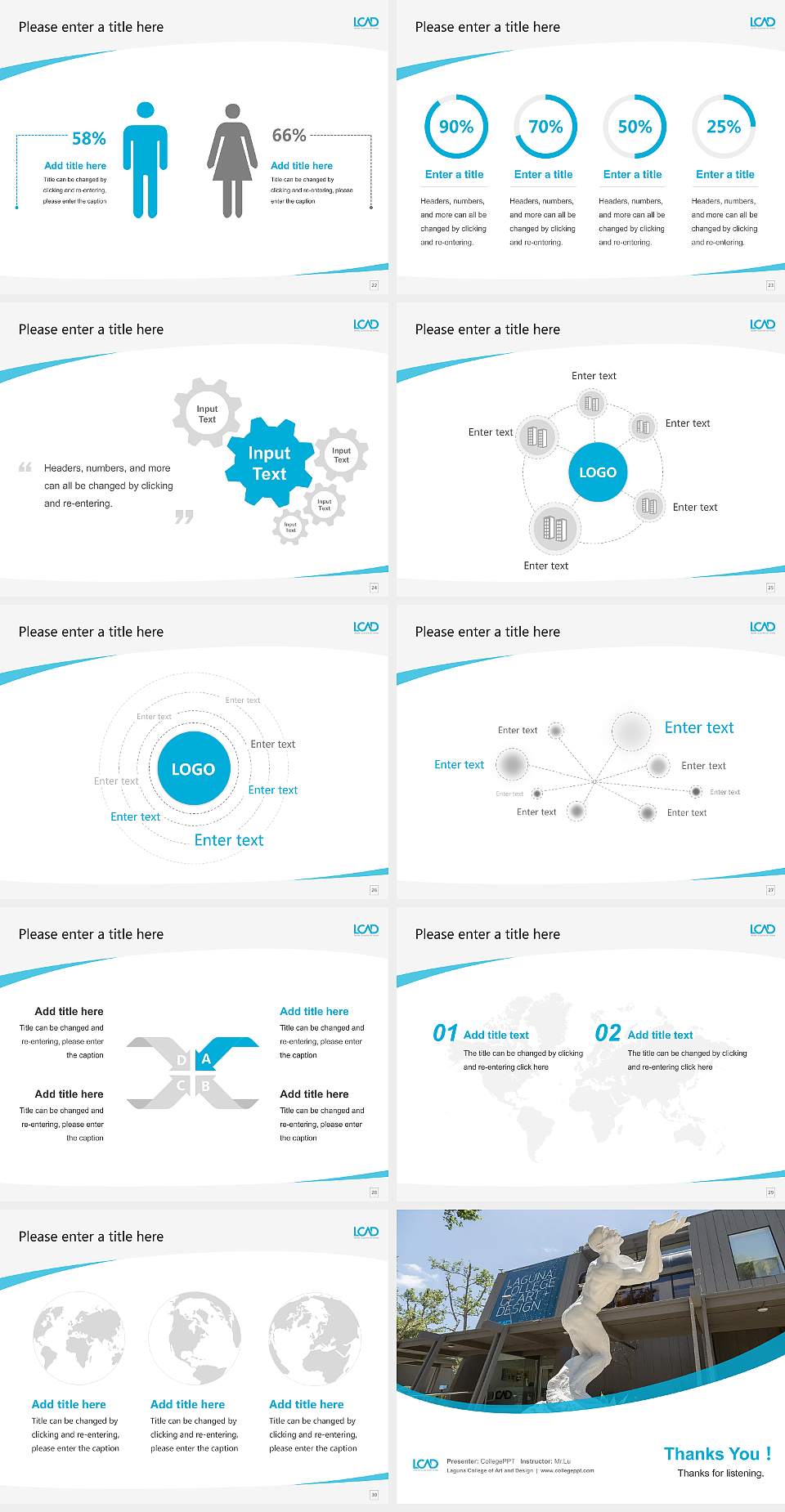 Laguna College of Art and Design Course/Courseware Creation PPT Template4:3 ratio PPT effect preview image4