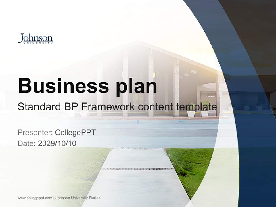 Johnson University Florida Competition/Entrepreneurship Contest PPT Template4:3 ratio PPT effect preview image9