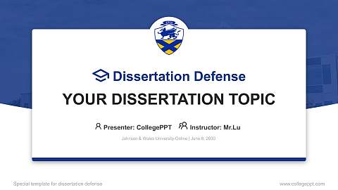 Johnson & Wales University-Online Graduation Thesis Defense PPT Template