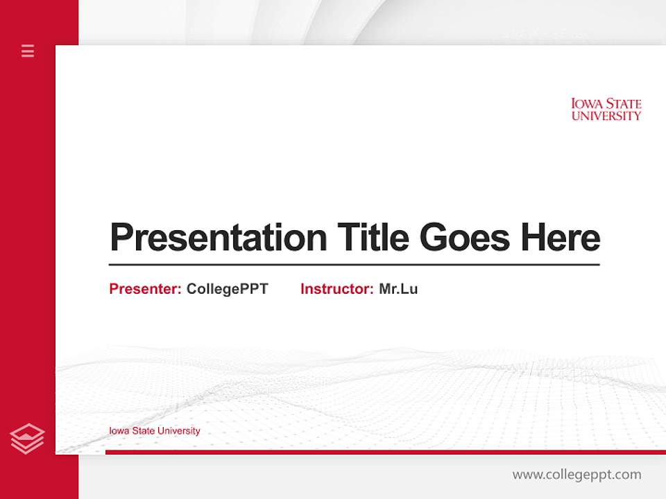 Iowa State University Thesis Proposal/Graduation Defense PPT Template4:3 ratio PPT effect preview image5