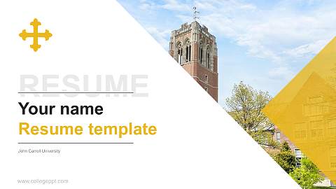 John Carroll University Resume PPT Template