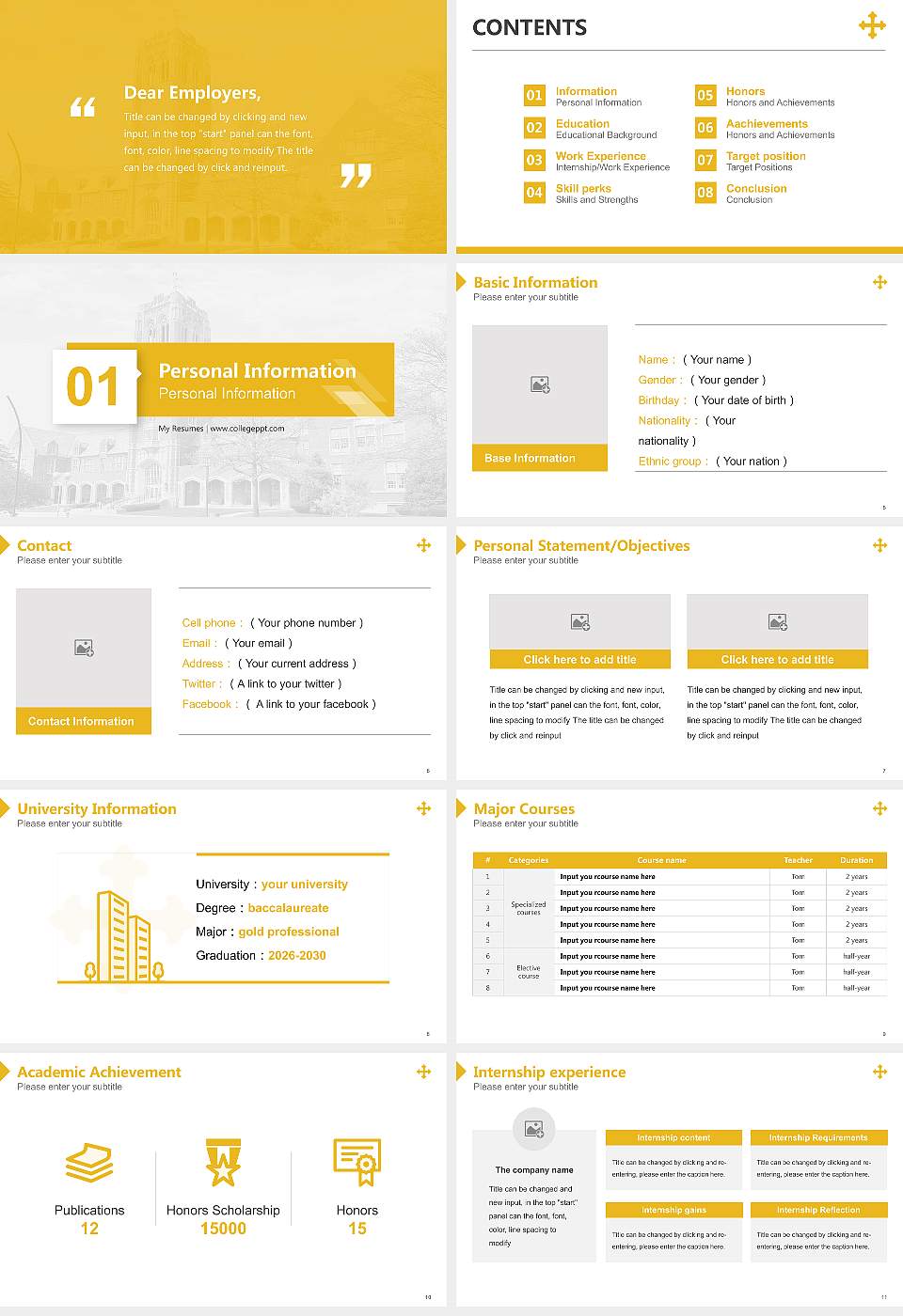 John Carroll University Resume PPT Template16:9 ratio PPT effect preview image2