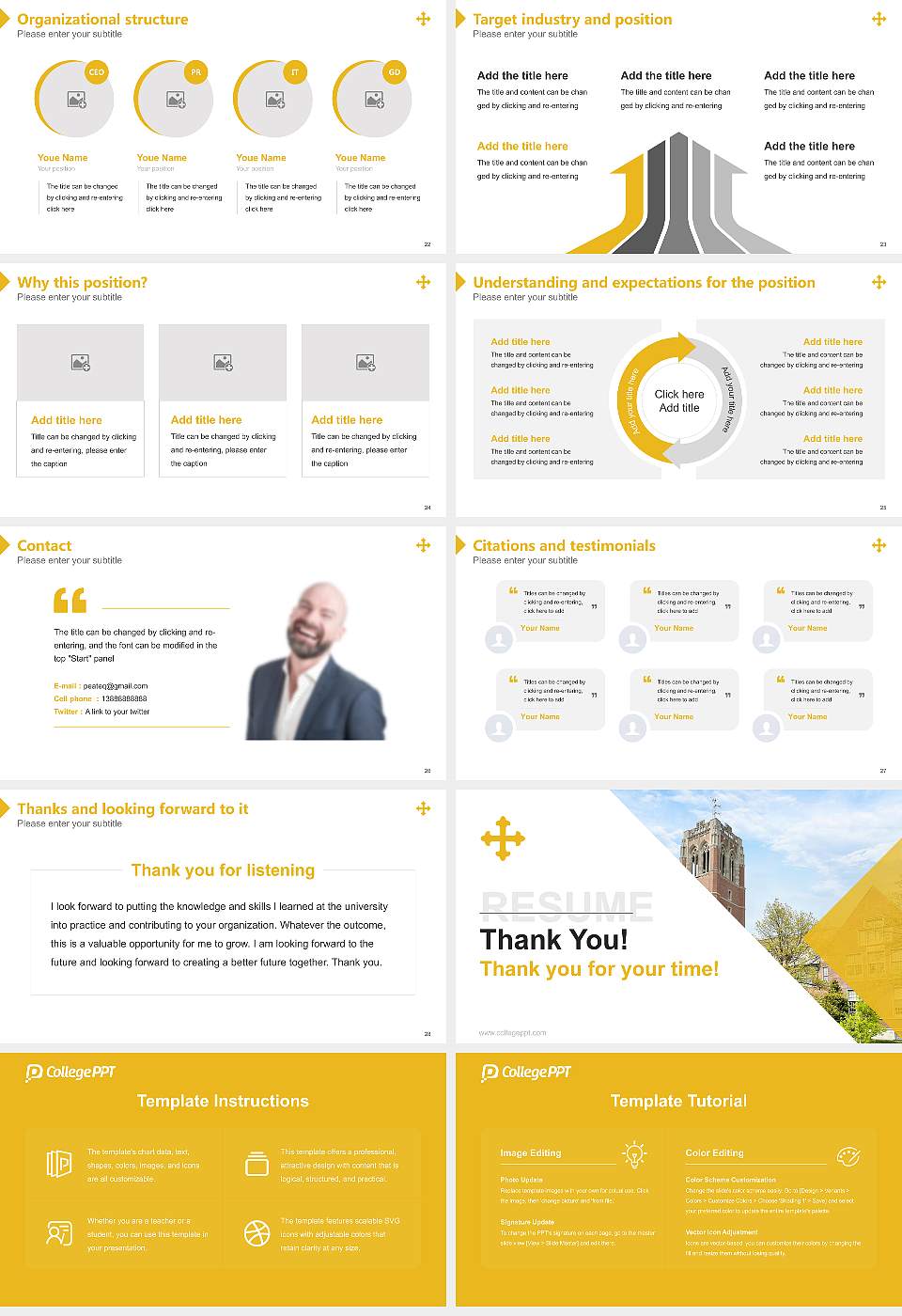 John Carroll University Resume PPT Template16:9 ratio PPT effect preview image4