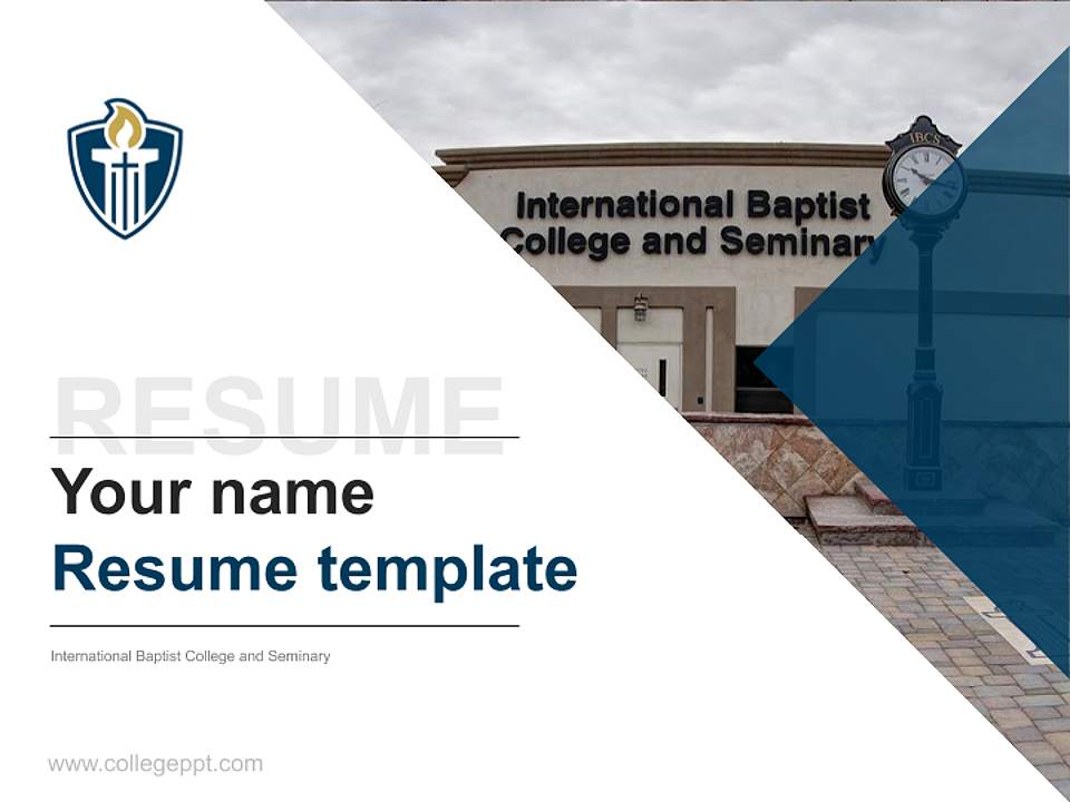 International Baptist College and Seminary Resume PPT Template4:3 ratio PPT effect preview image5